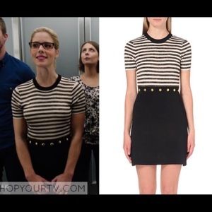 Sandro Redlake Metalic Striped Stud Mini Dress